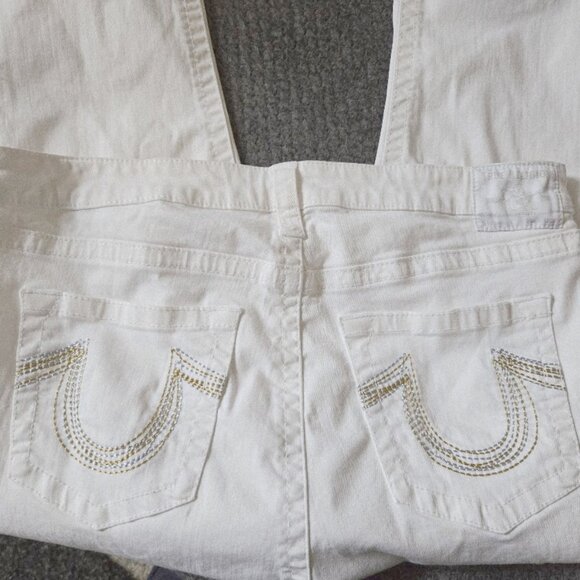True Religion sz 38 Jennie Curvy mid rise skinny white jeans - Picture 4 of 7